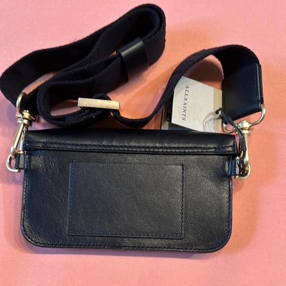 AllSaints Black Leather Crossbody Bag - Picture 4 of 9